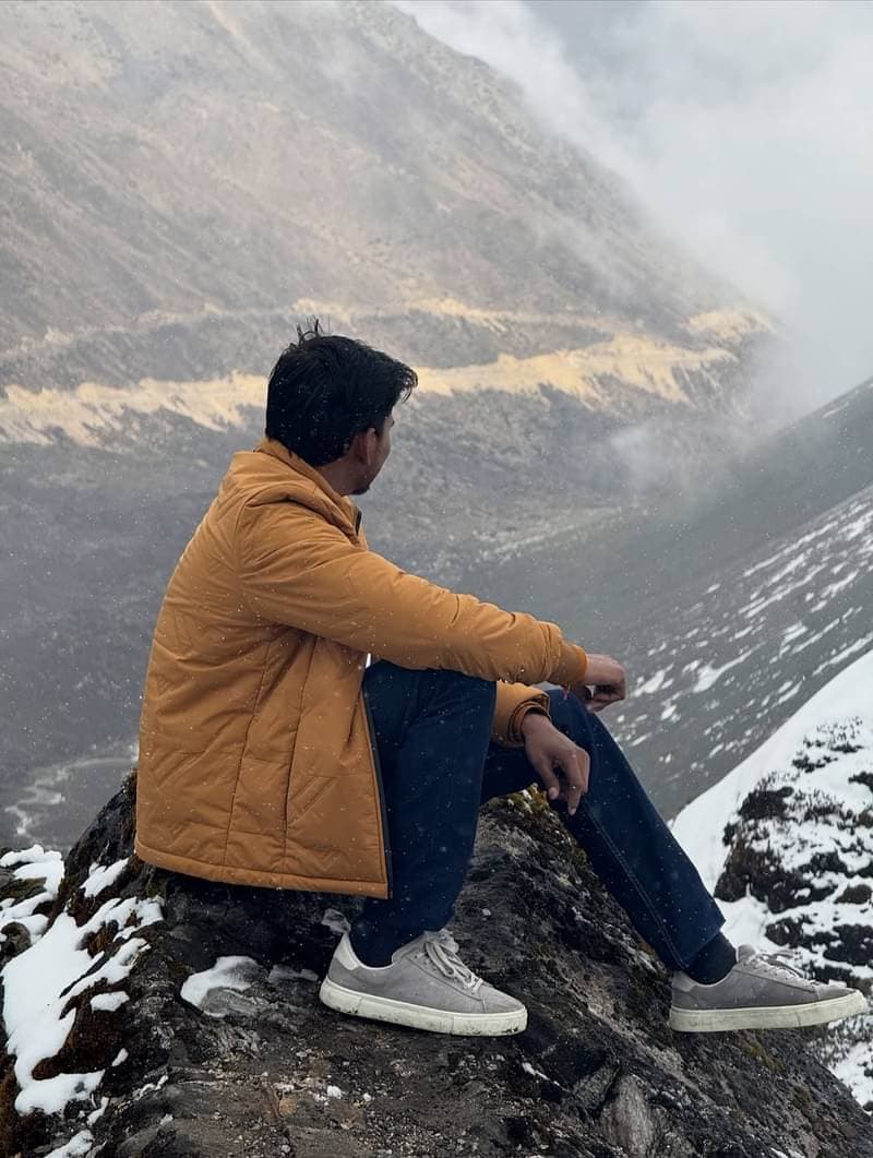 Rishabh on an adventure trip in the mountains